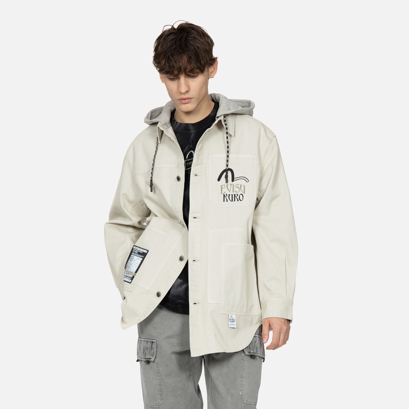 EVISU  Patchwork Wide-Fit Shirt Jacket. 2ESGNM4SJ5094LFCT 圖 5