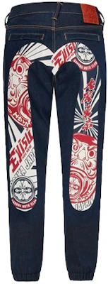 EVISU 圖案印花寬鬆版型騎士牛仔褲 2EAHTM1JO903LFCS Order EVISU 圖案印花寬鬆版型騎士牛仔褲 2EAHTM1JO903LFCS