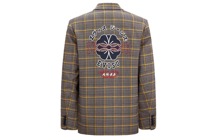 EVISU  Plaid Embroidered Casual Blazer Jacket. 2EAHTM1BZ720OSPS 圖 3