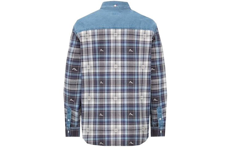 Lookbook EVISU 格紋長袖襯衫海鷗刺繡牛仔藍 2ESHTM2SL251RXCT