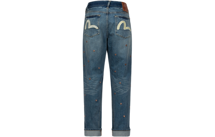 EVISU  Regular Fit Jeans with Rivet Details and Seagull Appliqué. 2ESHTM4JE11403DCT
