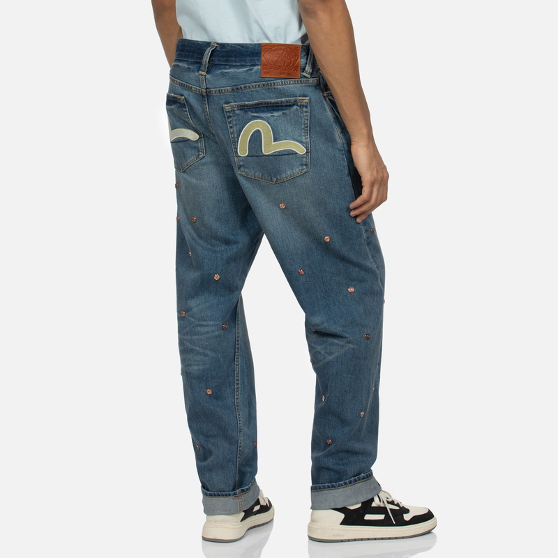 EVISU  Regular Fit Jeans with Rivet Details and Seagull Appliqué. 2ESHTM4JE11403DCT 圖 4