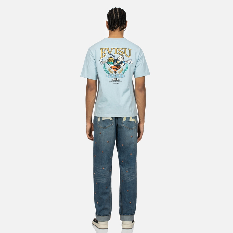 EVISU  Regular Fit Jeans with Rivet Details and Seagull Appliqué. 2ESHTM4JE11403DCT 圖 6