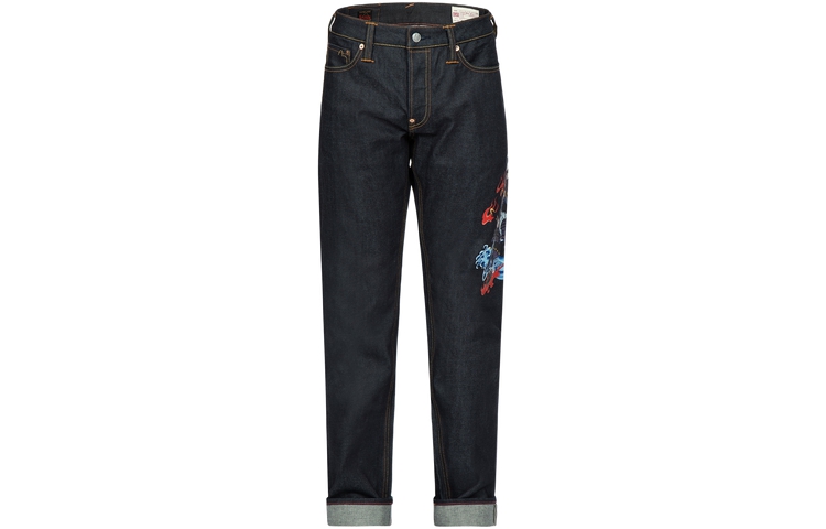 EVISU  Samurai Seagull Print Casual Denim Jeans. 2ESHTM3JE15610CS