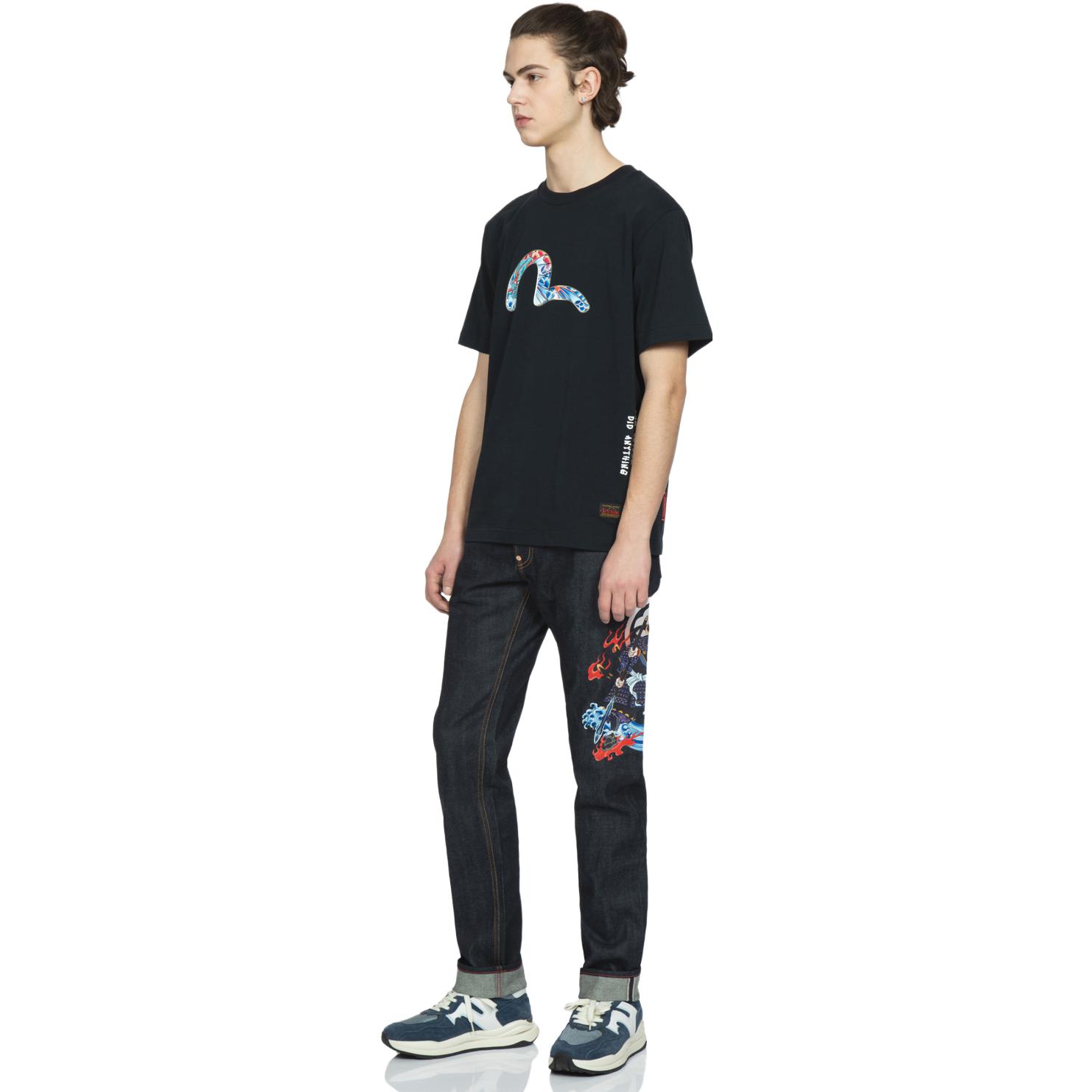 Cheap EVISU Jeans Casuales de Mezclilla con Estampado Seagull Samurai. 2ESHTM3JE15610CS