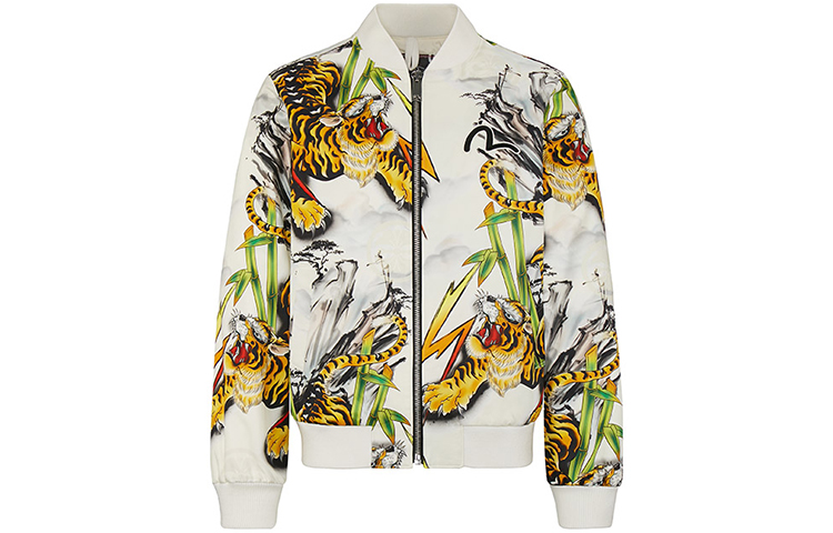 EVISU  Seagull Embroidery & Tiger Print Bomber Jacket. 2ESHTM0JK716XX
