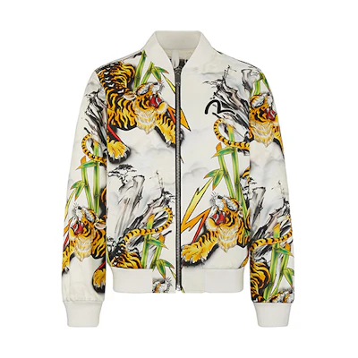 EVISU Seagull Embroidery & Tiger Print Bomber Jacket. 2ESHTM0JK716XX