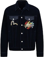 EVISU Seagull Embroidery Big M Dragon Denim Jacket - Blue 2EAHTM1DJ702LFCT EVISU Seagull Embroidery Big M Dragon Denim Jacket - Blue 2EAHTM1DJ702LFCT