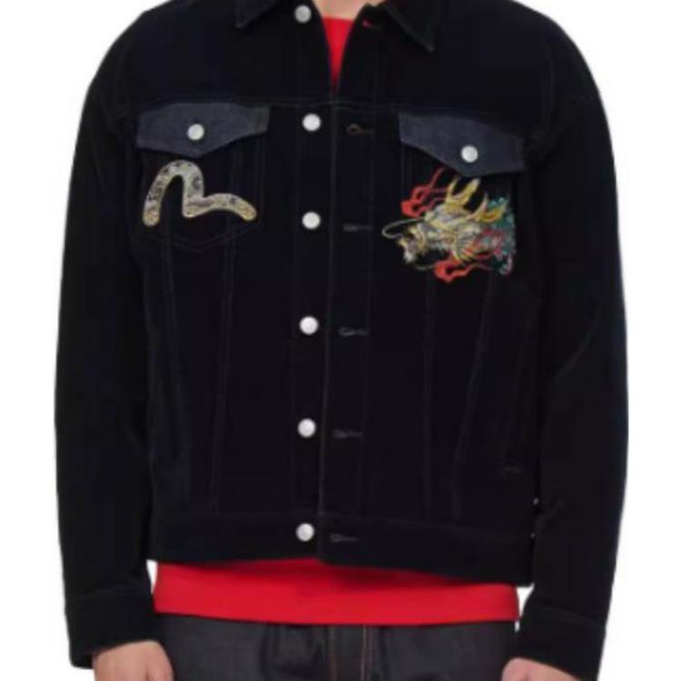 Shop Chaqueta Vaquera Azul EVISU Big M Dragón Bordado Gaviota 2EAHTM1DJ702LFCT