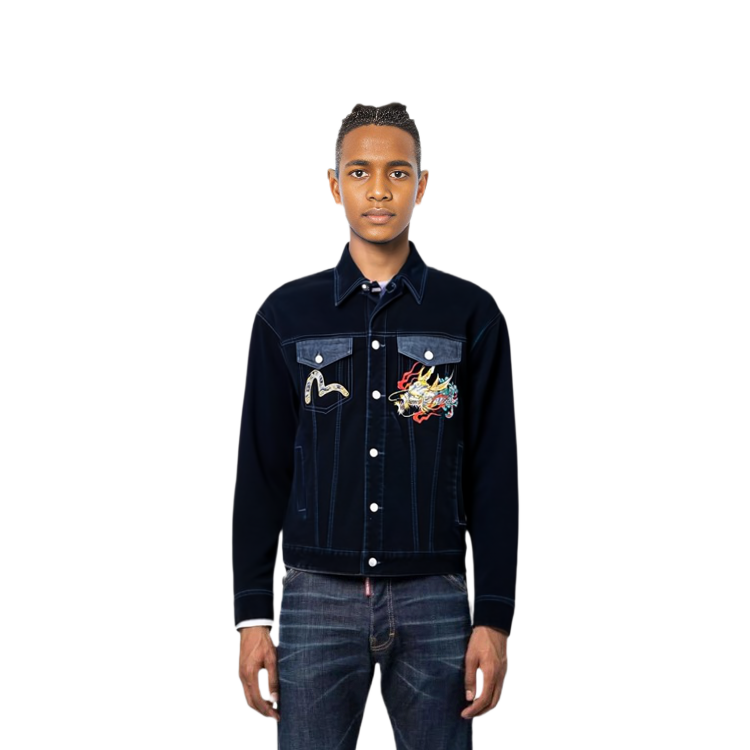 Details for Chaqueta Vaquera Azul EVISU Big M Dragón Bordado Gaviota 2EAHTM1DJ702LFCT