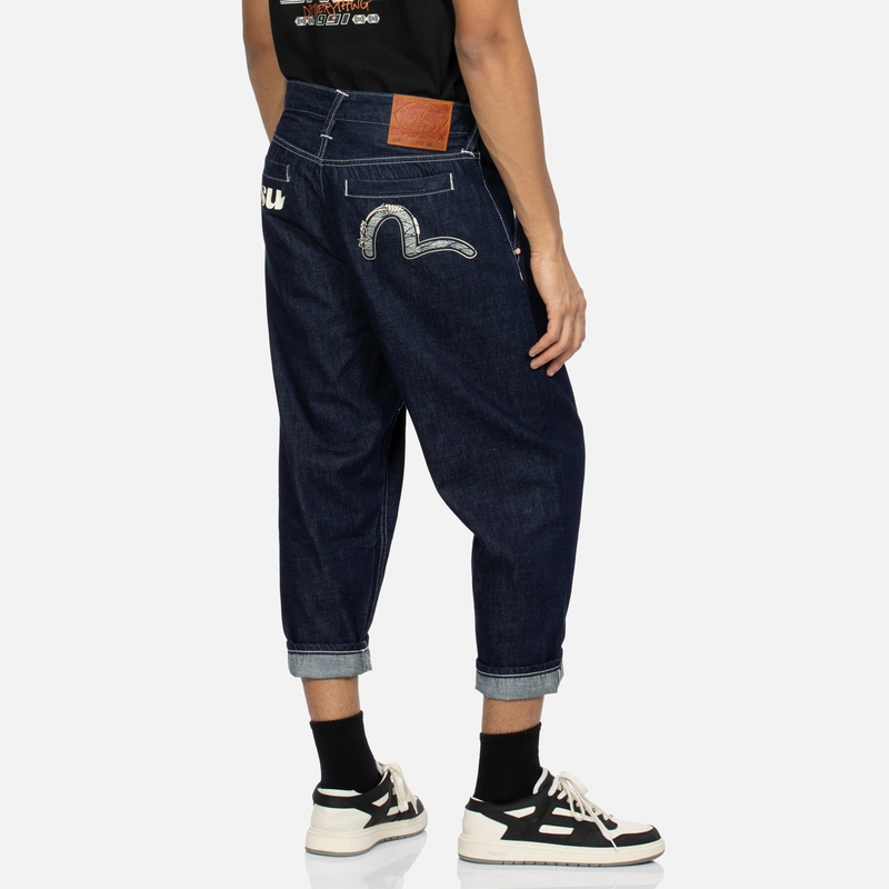 Shop EVISU Pantalones Vaqueros Azules con Logo Gaviota Gráfico 2ESHTM4JE1035BLDN