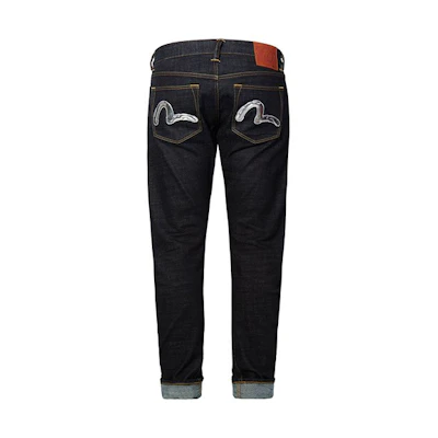 EVISU Seagull Patch Denim Jeans in Blue. 1EAHTM9JE1273D