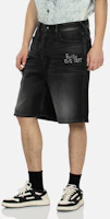 Shop EVISU 海鷗布章刺繡佛印丹寧短褲 2ESHTM4DS8037RXDP