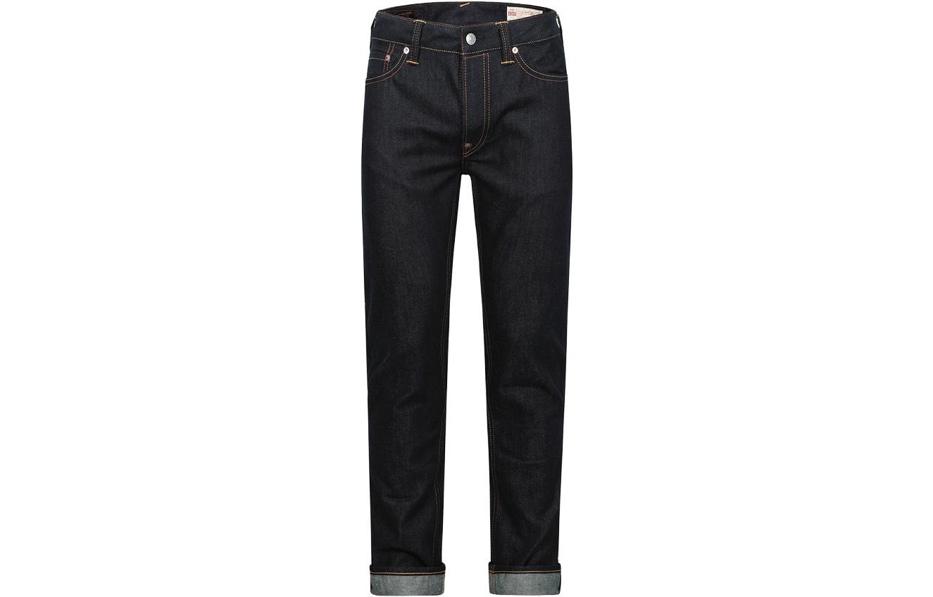 EVISU  Seagull Print Slim Straight Jeans in Denim Blue. 2EAEPM3JE1174XXCT