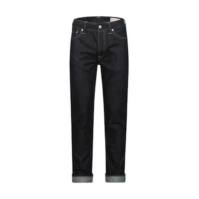 EVISU Seagull Print Slim Straight Jeans in Denim Blue. 2EAEPM3JE1174XXCT
