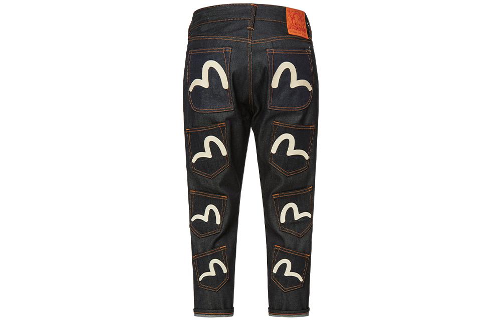 EVISU  Seagull Printed Cropped Jeans Indigo Blue Denim Pants. 2ESHTM1JE11327 圖 2