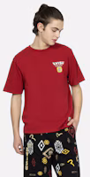 Shop EVISU 太鼓達摩與招財貓圖案印花短袖T恤 2ESHTM3TS532XXCT