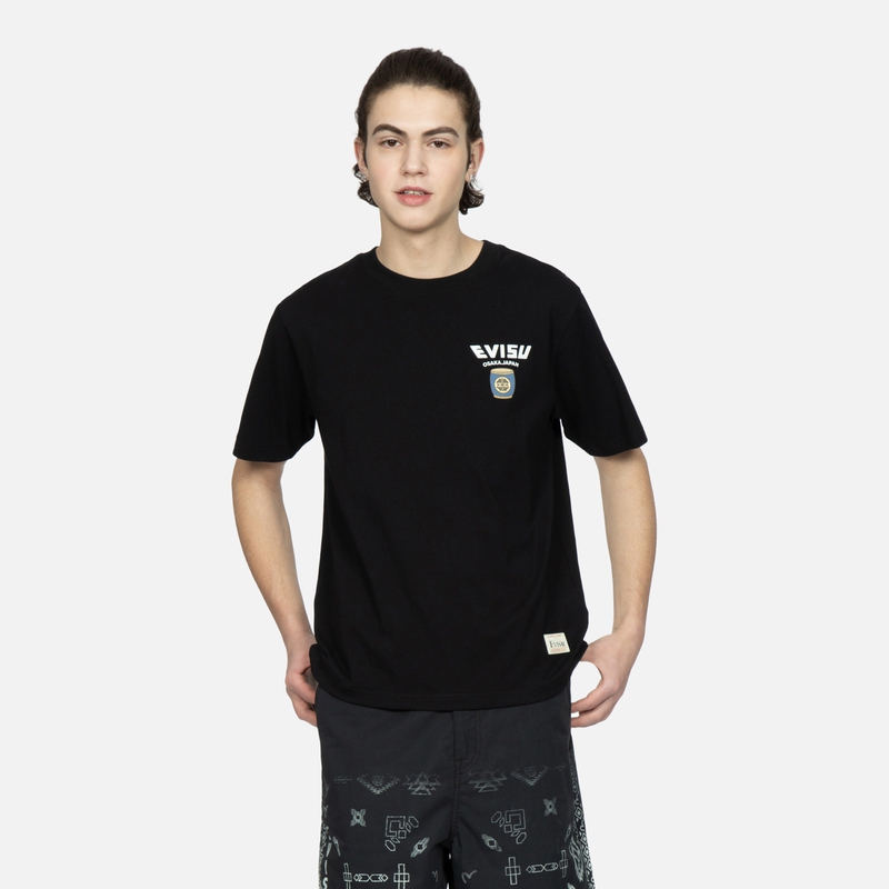 Cheap EVISU 太鼓達摩與招財貓圖案印花短袖T恤 2ESHTM3TS532XXCT