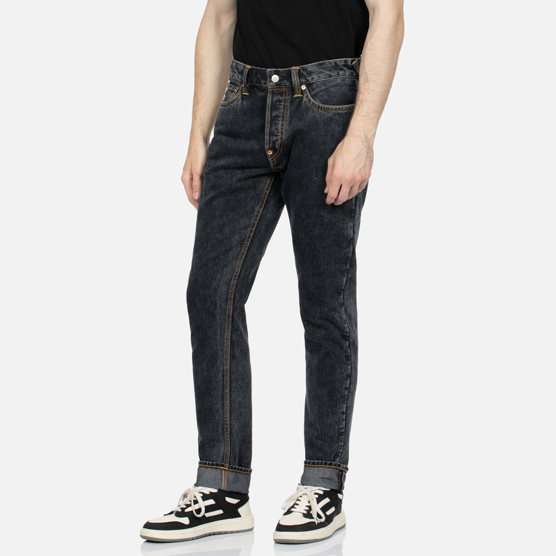 EVISU  Slim Fit Black Jeans with Fair Isle Pattern and Logo Print. 2EAHTM3JE105817CT 圖 5