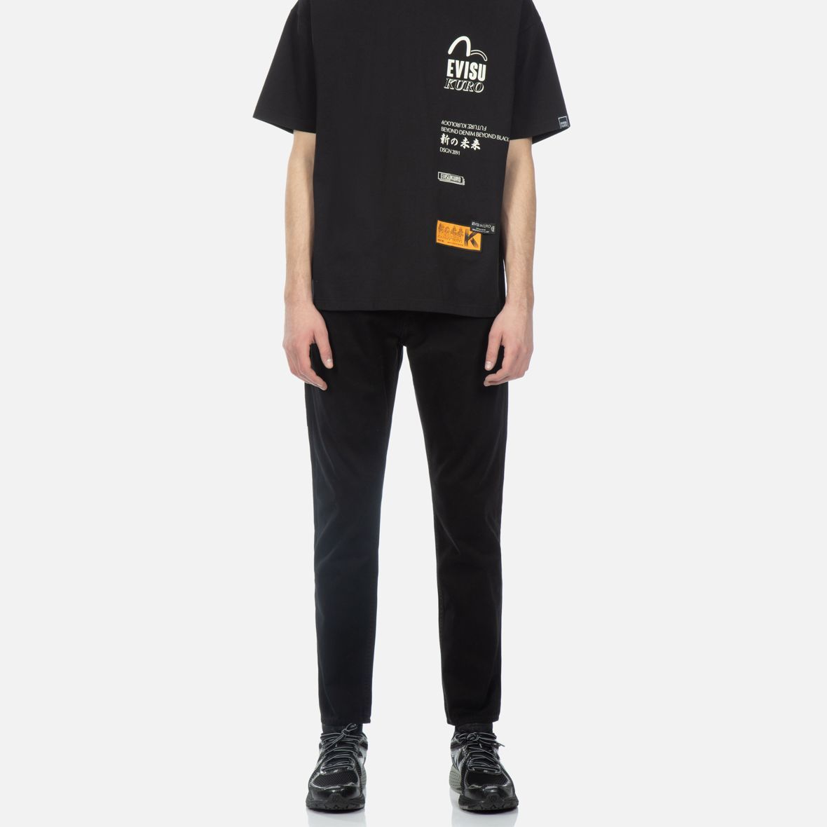 Details for 에비수 슬림핏 블랙 진 시걸 로고 자수. 2ESGNM3PT21917CT