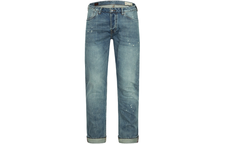 EVISU  Slim Fit Distressed Splash Print Jeans in Denim Blue. 2ESHTM4JE807417DP 圖 3