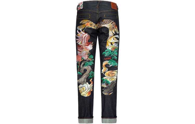 EVISU  Slim Fit Jeans with Eagle Embroidered Big M in Blue Denim. 2ESHTM3JE92117CS