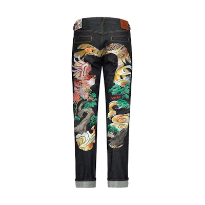 EVISU Slim Fit Jeans with Eagle Embroidered Big M in Blue Denim. 2ESHTM3JE92117CS