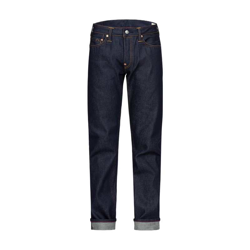 Lookbook EVISU 修身丹寧牛仔褲(藍色)搭配家紋與海鷗刺繡 2ESHTM3JE15710CT