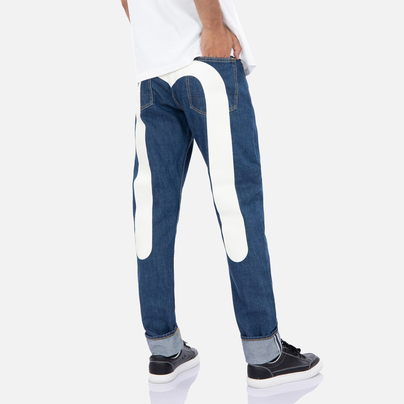EVISU  Slim Straight Leg Jeans Big M Print Denim Blue. 2EAHTM2JE90417CT 圖 5