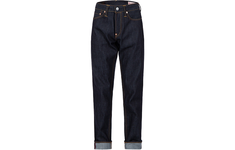 Order EVISU Jeans Azul Slim Straight Raw Denim con Diseño de Gaviota Roja Pequeña 0ELBSM0JE21117CT
