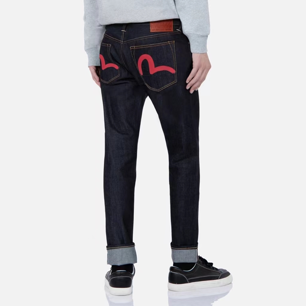 Purchase EVISU Jeans Azul Slim Straight Raw Denim con Diseño de Gaviota Roja Pequeña 0ELBSM0JE21117CT