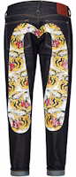 EVISU Slim Tapered Jeans with Allover Tiger Head and Big M Print - Denim Blue 2EAHTM0JE91317 EVISU Slim Tapered Jeans with Allover Tiger Head and Big M Print - Denim Blue 2EAHTM0JE91317