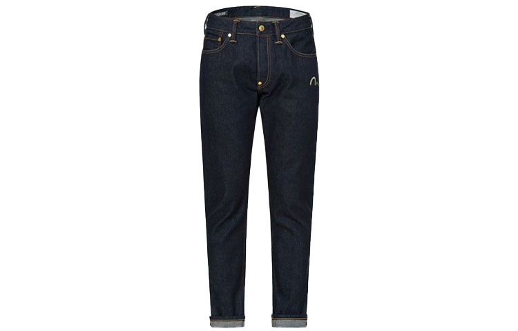 Lookbook EVISU 修身錐形標誌牛仔褲 藍色丹寧。 2ESGNM1JE12217