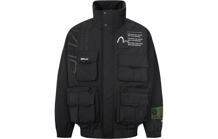 EVISU  Solid Multi-Pocket Layered Bomber Jacket 2EAGNM2JK733OSPQ