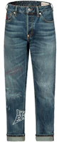 EVISU Straight-Leg Washed Denim Jeans with Seagull Embroidery - Blue 2ESHTM3JE22817CT EVISU Straight-Leg Washed Denim Jeans with Seagull Embroidery - Blue 2ESHTM3JE22817CT