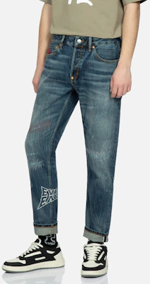EVISU 直筒鷗刺繡水洗牛仔褲-藍色 2ESHTM3JE22817CT Shop EVISU 直筒鷗刺繡水洗牛仔褲-藍色 2ESHTM3JE22817CT