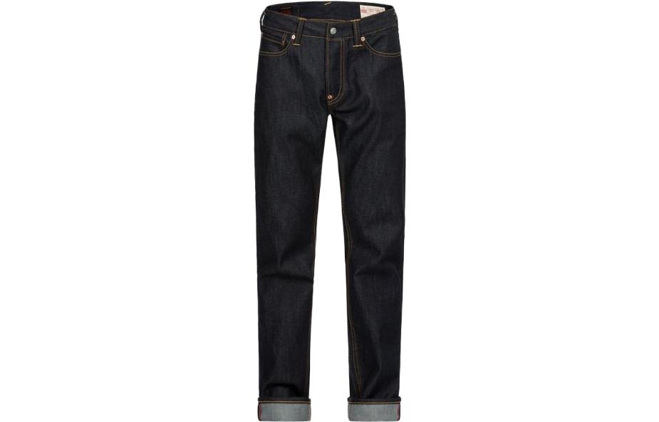 EVISU  Straight-Leg Zipper Jeans with Daruma Print in Blue 2EAHTM3JE105710CTINDW