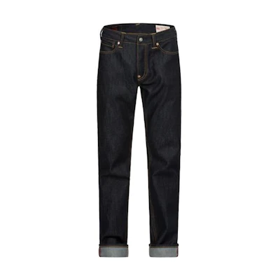 EVISU Straight-Leg Zipper Jeans with Daruma Print in Blue 2EAHTM3JE105710CTINDW