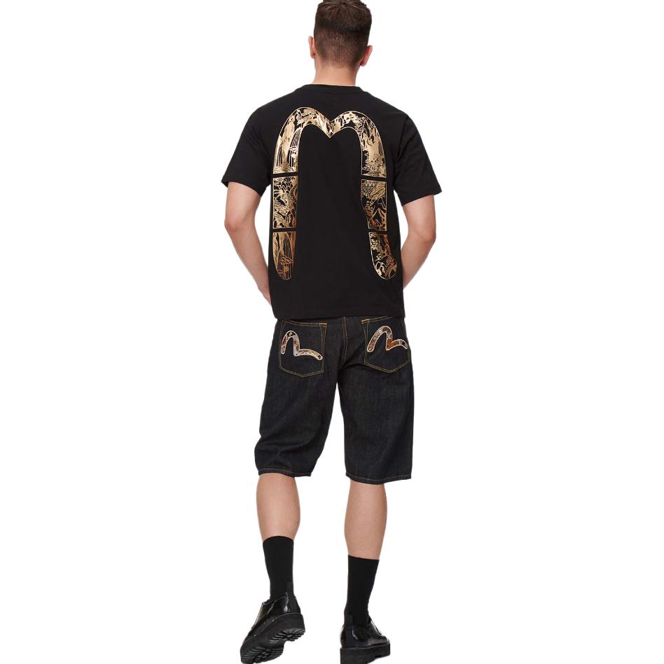 Purchase Evisu Pantalones Cortos Vaqueros Rectos con Diseño de Parche Brocado Gull. 2ESHTM1DS203XX