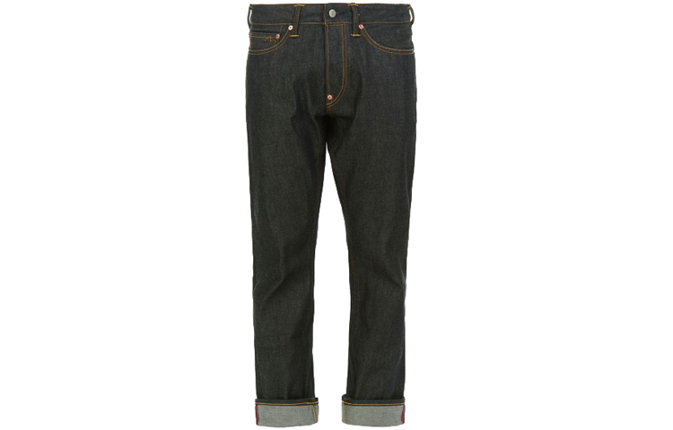 EVISU  Straight Leg Jeans with Large M Jacquard Trim in Denim Blue. 1ESHTM9JE91508 圖 3