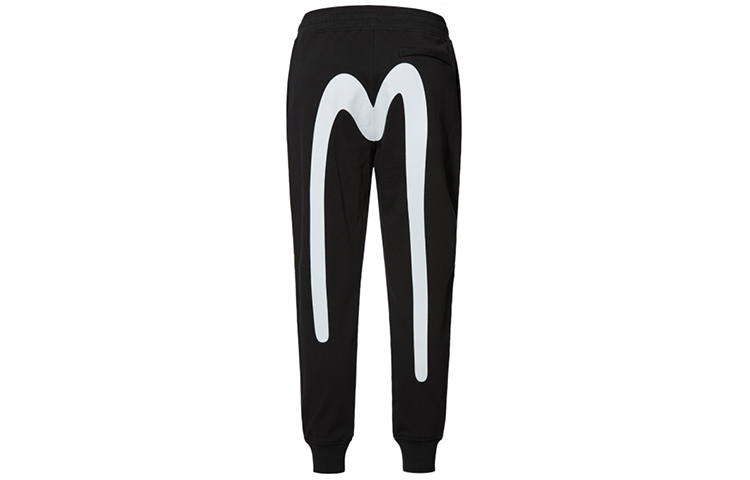 EVISU  Sweatpants Brushstroke M Logo Black 2EAHTM0SP407XX