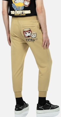 EVISU 太鼓達磨プリントジョガースウェットパンツ ベージュ 2ESHTM3SP315XXCT Purchase EVISU 太鼓達磨プリントジョガースウェットパンツ ベージュ 2ESHTM3SP315XXCT