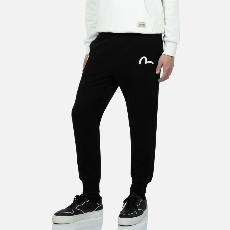 Cheap EVISU 太鼓達磨プリントジョガースウェットパンツ ベージュ 2ESHTM3SP315XXCT