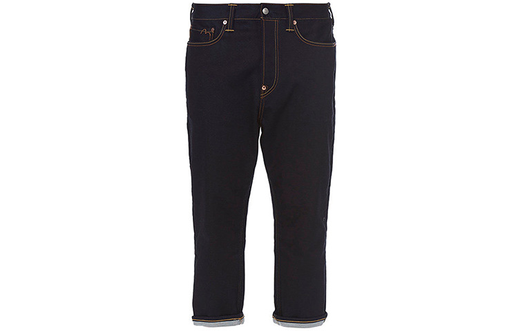 Order EVISU Jeans Potongan Tirus dengan Logo Seagull di Poket - Biru. 1ESHTM9JE14327