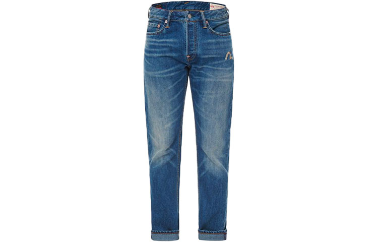 Lookbook EVISU Jeans Tapered Biru dengan Bordir Seagull. 2ESHTM1JE14610