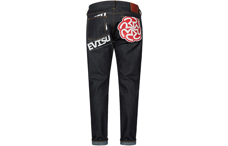 EVISU  Tapered Jeans with Seagull Print in Denim Blue. 2EAHTM0JE10117