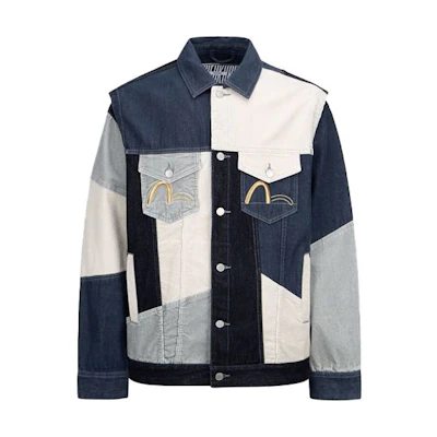 EVISU Tricolor Patchwork Denim Jacket Multicolor - Fall Collection. 2EAGNM1DJ703OSCD