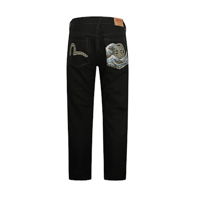 EVISU Wave Pattern and Seagull Embroidery Relaxed Fit Pants 2ESHTM4PT7042TPCT