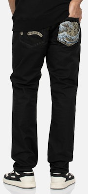 EVISU 海浪圖案與海鷗刺繡寬鬆版型長褲 2ESHTM4PT7042TPCT Shop EVISU 海浪圖案與海鷗刺繡寬鬆版型長褲 2ESHTM4PT7042TPCT