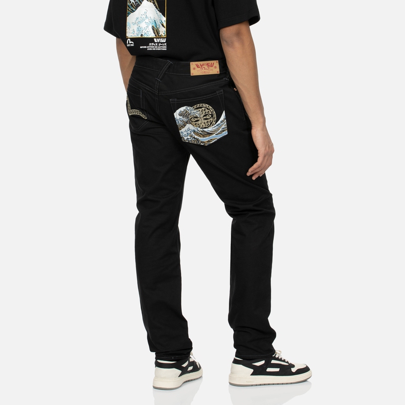 Details for EVISU 海浪圖案與海鷗刺繡寬鬆版型長褲 2ESHTM4PT7042TPCT